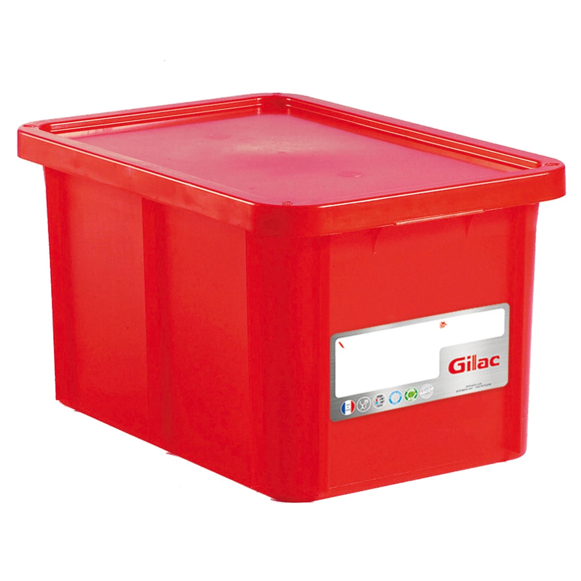 GILAC Bac renforcé HACCP 600 x 400 + couvercle - 55 L - Rouge G119909