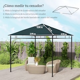 thumbnail of Techo de Repuesto 300x300 cm para Cenador de Jardín Cubierta de Repusto de Gazebo Exterior con 8 Orificios de Drenaje y Ventilación