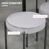 thumbnail of Esszimmerhocker Set 4 stapelbar 42x42x46 cm mit gepolstertem Sitz in Samtoptik Dunkelgrau, Stahlgestell pulverbeschichtet für Küche und Essbereich
