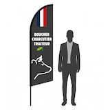 thumbnail of Drapeau Boucher charcutier traiteur 2m40 - mât + voile - Drapeaupublicitaire