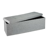 thumbnail of Helloshop26 - Banquette banc pour coffre de rangement en lin avec couvercle  gris  114 cm 3013010
