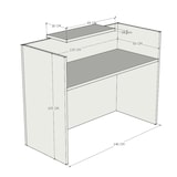 thumbnail of Oficit. Mostrador de recepción y oficina, blanco con sobremostrador olmo. Fácil de montar. Fabricado en España. Medidas: 140x50x105(an x fon x alt)