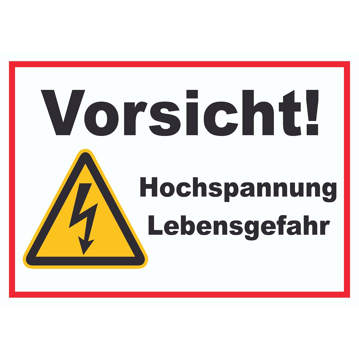 Vorsicht Hochspannung Lebensgefahr Schild A5 (148x210mm)