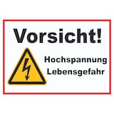 thumbnail of Vorsicht Hochspannung Lebensgefahr Schild A5 (148x210mm)