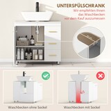 thumbnail of Badezimmer-Unterschrank 65x70x30 Weiß MDF Spanplatte Soft-Close Schubladen Fächer Stauraum Waschbecken Unterschrank Badmöbel