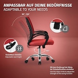 thumbnail of ML-Design Bürostuhl ergonomisch, Rot, höhenverstellbar, mit Armlehnen, Netzrücken, 360° Drehstuhl