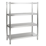 thumbnail of GastroHero Lagerregal Basic 120x50 Edelstahl Regal 4 Böden 1200x500x1800 mm Gastro Regal Küchenregal Chrom-Nickel-Stahl AISI 201 70 kg Tragkraft je Bo