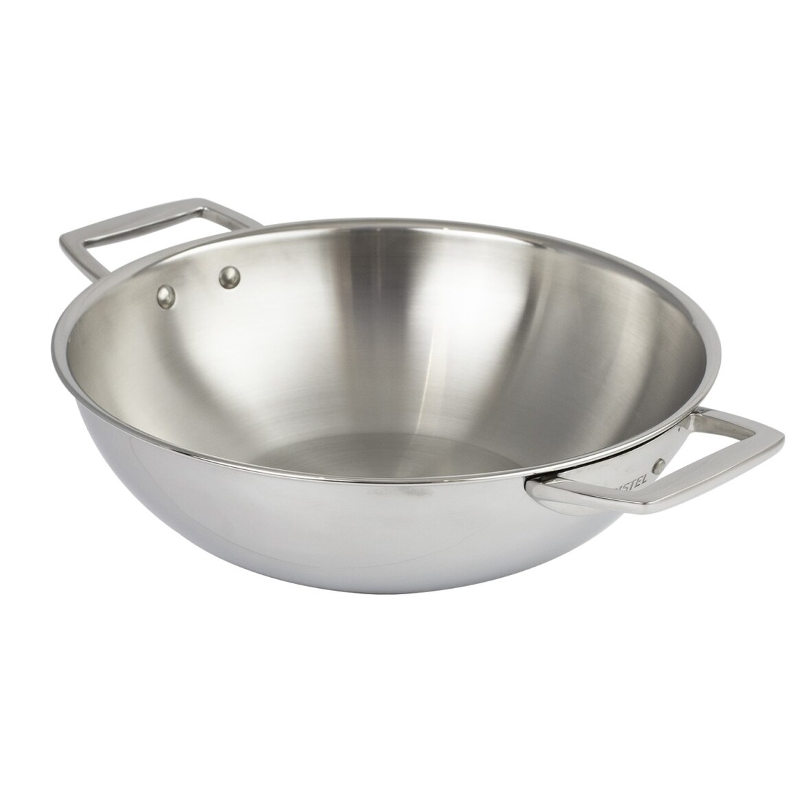 Wok en inox à 2 anses fixes  Ø38cm