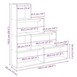 thumbnail of vidaXL Kamerscherm / boekenkast 143,5x29x143,5 cm hout artisanaal eik