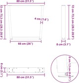 thumbnail of vidaXL Esstisch Beine V-Form 2 Stück Anthrazit 80x(72-73,3) cm Stahl