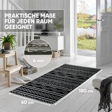 thumbnail of Björn&Schiller Teppichläufer 60x180 cm, schwarz (Shadow Grid) rutschfester Teppich für Diele, Küche, Schlafzimmer und Wohnzimmer