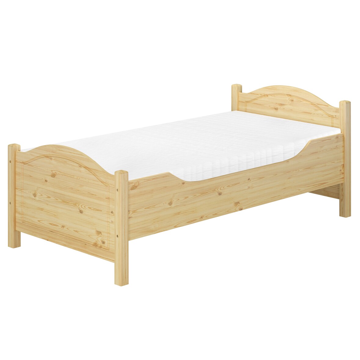 Seniorenbett extra hoch Rollrost Matratze 90x200 Massivholz Holzbett Gästebett 60.40-09FLM