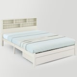 thumbnail of Doppelbett 140x200 cm aus Massivholz mit Schubladen – Stauraum Kopfteil, Weiß, stabil, funktionales Design für Jugendliche und Erwachsene