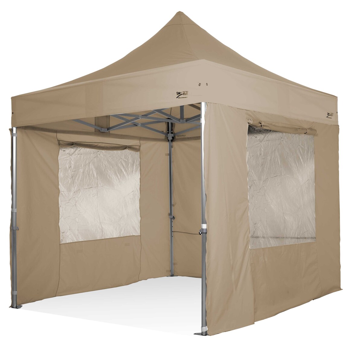 RAY BOT Gazebo pieghevole 3x3 beige TOP professionale con finestre. PVC 350g