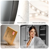 thumbnail of Mirlux Badkamerspiegel met LED Verlichting & Verwarming – Wandspiegel Rond – Anti Condens Douchespiegel - Mat Zwart - 80CM