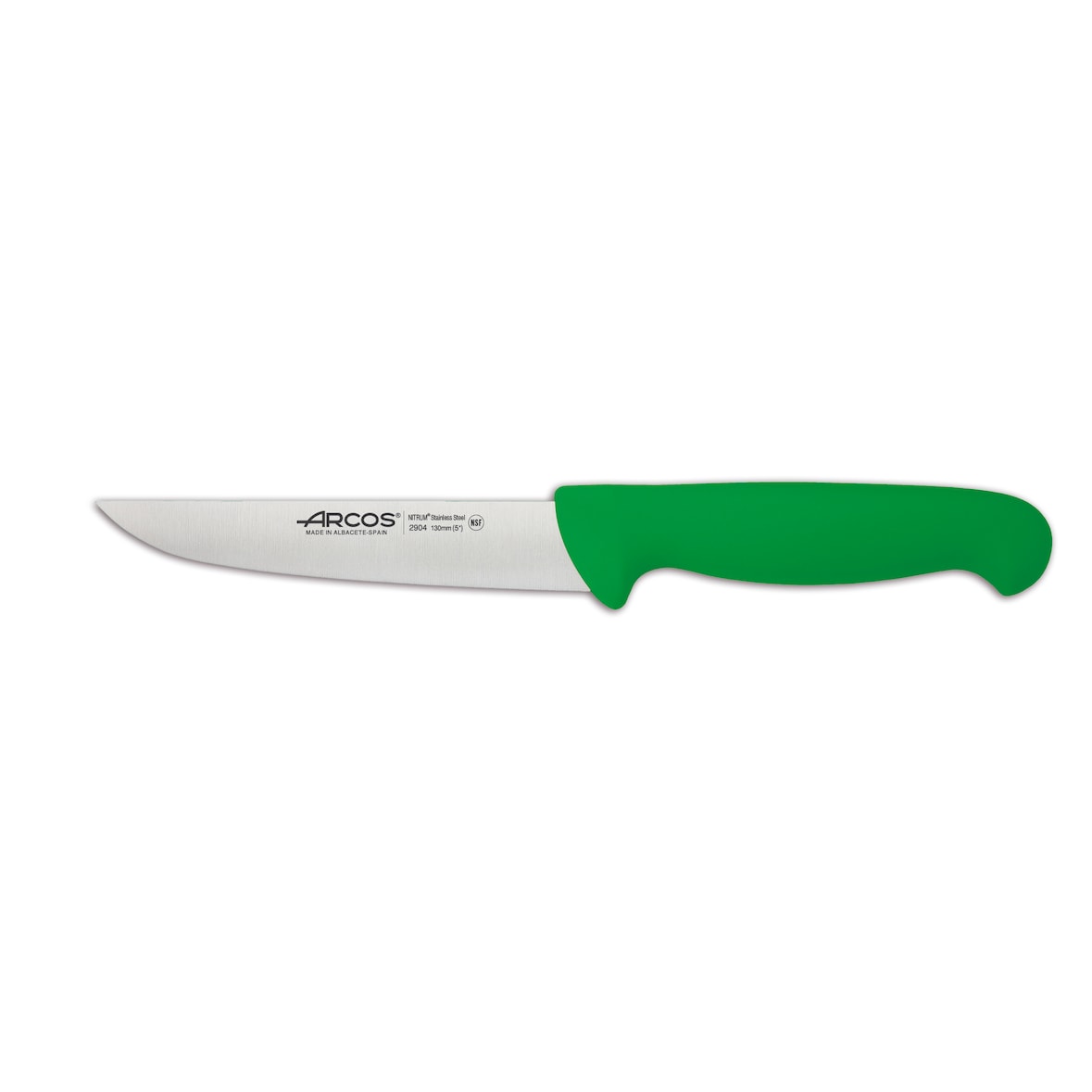 Arcos Cuchillo Cocina, Hoja de Acero Inoxidable NITRUM de 130 mm, Mango inyectado en Polipropileno, Color verde