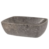 thumbnail of Marmor-Waschbecken HWC-M77, Aufsatzwaschbecken Waschtisch Waschplatz Waschschale Badezimmer, Naturstein 15x51x36cm, grau