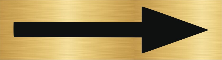 CombiCraft Aluminium Türschild Gold Pfeil 165x45mm mit 3M-Tape