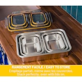 thumbnail of PIKA | Lot de 5 boites alimentaires en inox |1x 5000ml + 2x 1300ml + 2x 650ml | Spécial Batch cooking | Compatible au micro-ondes, four, congélateur |