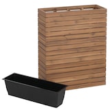 thumbnail of Pflanzkasten HWC-L21, Hochbeet Pflanzkübel Blumentopf, eckig 77x63x23cm Outdoor Akazie Holz MVG-zertifiziert ~ hellbraun