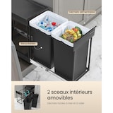 thumbnail of Helloshop26 - Pattumiera per la raccolta differenziata pattumiera estraibile da cucina con due secchi da 15 litri meccanismo di 12_0007265