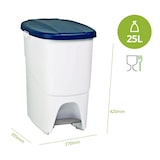 thumbnail of aro Afvalbak, 25 L, met voetpedaal, 2 compartimenten, blauw/wit
