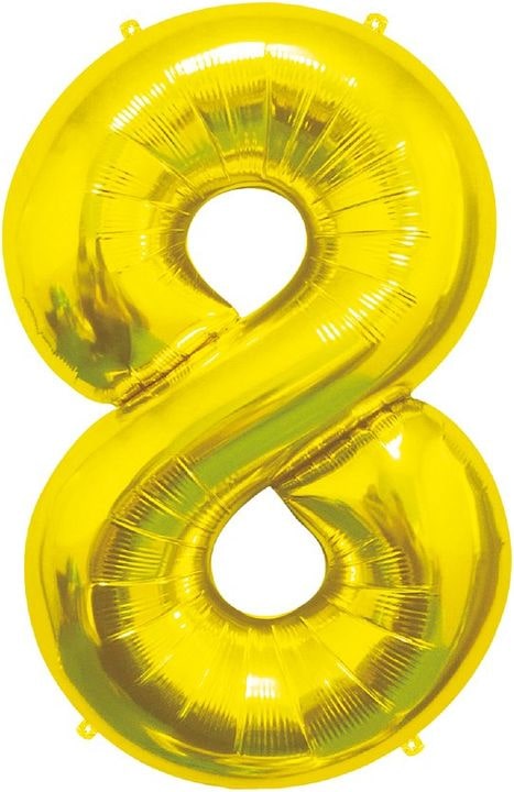 XL Folienballon Zahl 8 gold 85 cm