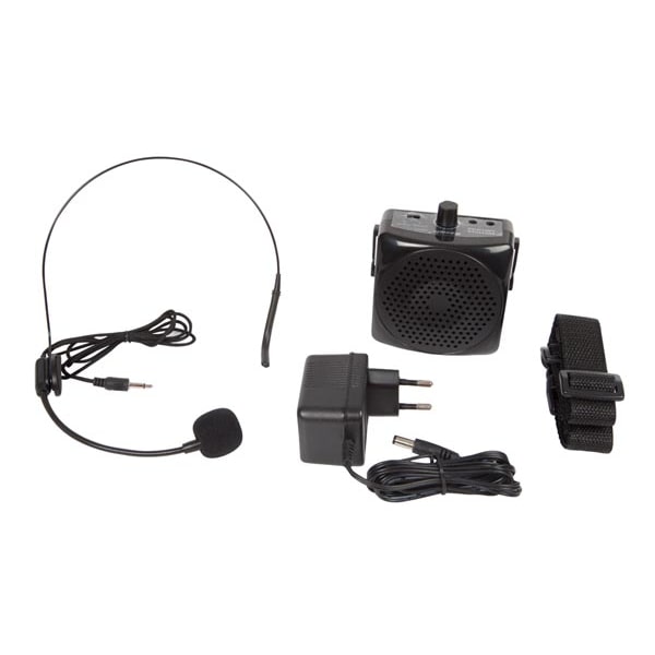 Tragbarer Sprachverstärker mit Headset und Tragband, 5 W, Schwarz