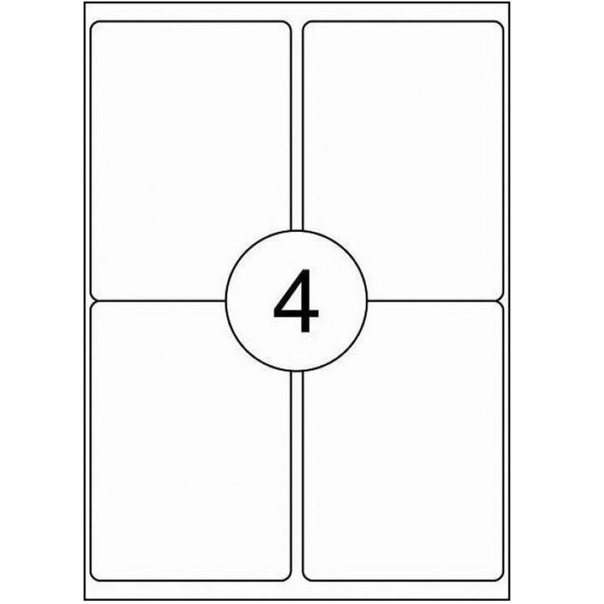 Benza Zelfklevende etiketten voor printer op A4 Vel - 99,1 x 139 mm - 4 Stickers per vel - 100 vel