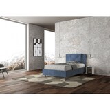 thumbnail of Letto una piazza e mezza con rete imbottito 120x190 microfibra blu Appia