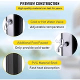 thumbnail of Doccia Solare 35 Litri 220 Cm Per Giardino Piscina Soffione Cromato Getto A Pioggia Con Regolatore Temperatura E Doccetta Per Piedi Attacco Per Tubo