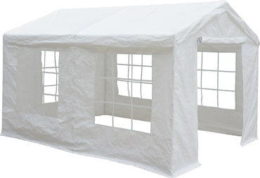 METRO PROFESSIONAL Gazebo per eventi con parete laterale Blenheim, acciaio/poliestere, 3 x 4 m, idrorepellente, bianco