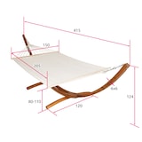 thumbnail of tectake Cama de rede para duas pessoas XXL THORSTEN com estrutura em madeira  Branco