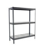 thumbnail of SimonRack Industrieregal, 1500x1200x450 mm, 600 kg am Biegepunkt, 3 Metallböden, Garagenregal, Grau/Verzinkt- Simonforte