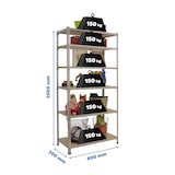 thumbnail of Étagère metallique sans vis Maderclick 6 plateaux de 150 kgs par plateau couleur GALVA/BOIS 2500x800x300 mm (haut x largeur x profondeur)