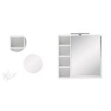 thumbnail of W.Schildmeyer Badmöbel Spiegelschrank LED-Beleuchtung 4 offene Fächer Ablageboden
