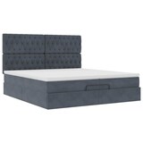 thumbnail of vidaXL Ottoman-Bett mit Matratzen Dunkelgrau 200x200 cm Samt
