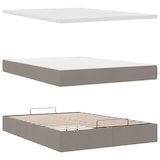 thumbnail of vidaXL Ottomanische Bett mit Matratze & LEDs Taupe 140x190 cm Stoff