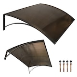 thumbnail of Wasabi - Marquesina Puerta Exterior 100x80 cm – Policarbonato Hueco 3,8mm Marrón – Soportes de Aluminio Marrón – Tejadillo Protección Lluvia Ventana