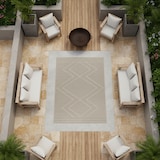 thumbnail of Küchenteppich Bohemian Robust Waschbar Strapazierfähig Terrasse Garten Beige 200x290 cm OEKO-TEX Gekettelt – CORTINA von Kadima Design