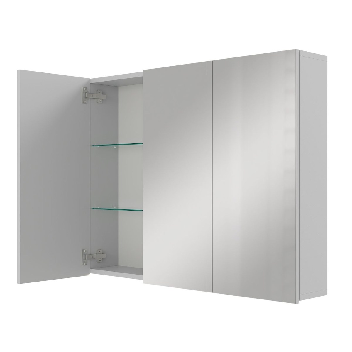 Planetmöbel ARIA Spiegelschrank 90 cm Weiß Grau ohne Leuchte und ohne Steckdosenbox