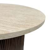 thumbnail of Table basse scandinave ronde 70 cm en bois foncé