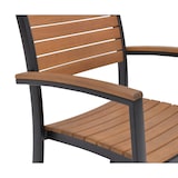 thumbnail of METRO PROFESSIONAL Cadeira empilhável com apoios de braços totalmente cobertos Lynx, alumínio/eucalipto, preto