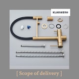 thumbnail of Lana | 3-weg goud zwarte uittrekbare kraan | roestvrij stalen drinkwater osmose kraan keuken|mengkraan - 360 graden draaibaar | filter 3 aansluitingen