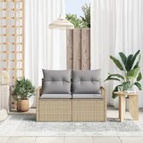 thumbnail of vidaXL Gartensofa mit Kissen Beige 120 x 62 x 69cm Poly-Rattan