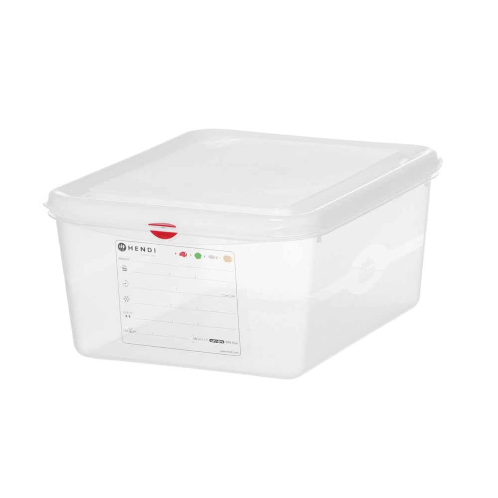 HENDI GN 1/2 container, polypropyleen, GN 1/2, 10L, Transparant, 325x265x(H)150mm, Rechthoekig