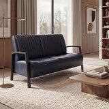 thumbnail of 2er Sofa HWC-H10, Couch Zweisitzer, Metall Kunstleder Industrie-Design ~ vintage grau