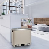 thumbnail of SVITA TM3X18 Prullenbak 54L afvalbak afvalscheiding taupe