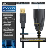 thumbnail of CSL USB 3.0 Typ A Verlängerungskabel, Aktives Repeater Kabel mit Signalverstärkung - 5m