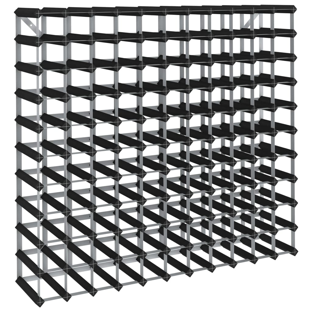 Décoshop26 - Casier range bouteilles étagère de rangement vin pour 120 bouteilles en bois de pin et acier noir DEC024296